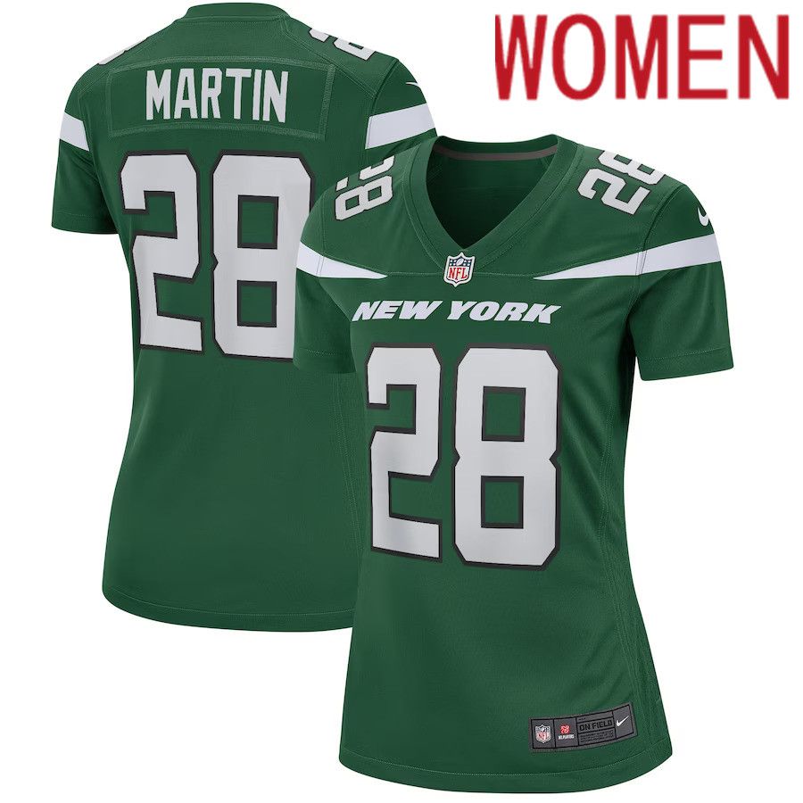 Women New York Jets 28 Curtis Martin Nike Gotham Green Game Retired Player NFL Jersey